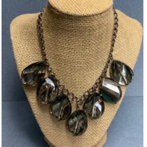 Express silver chunky teardrop necklace